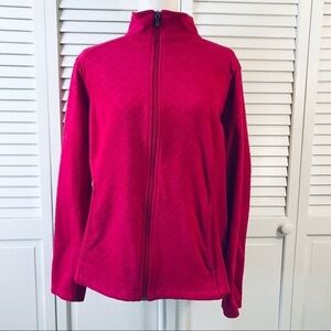 LANDS’ END Pink Zip Up Fleece Jacket Size Large❗️PRICE IS FIRM❗️